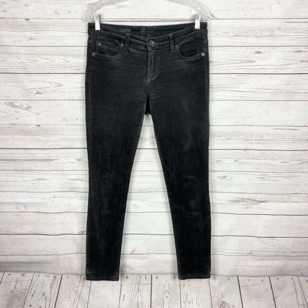 Kut From The Kloth Womens Mia Toothpick Skinny Corduroy Pants Size 6 Gray